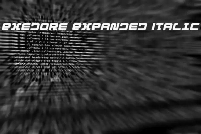 Exedore Expanded Italic خط examples
