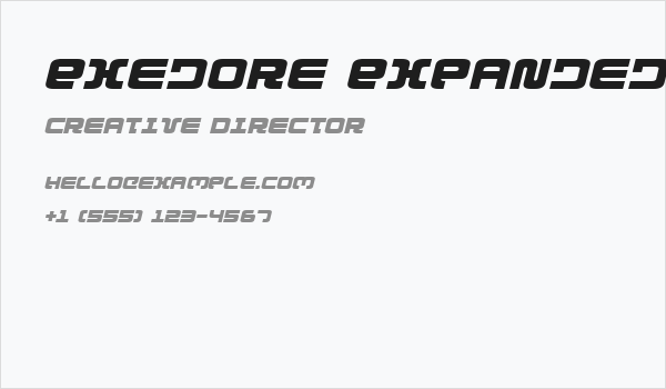 Exedore Expanded Italic Business Card
