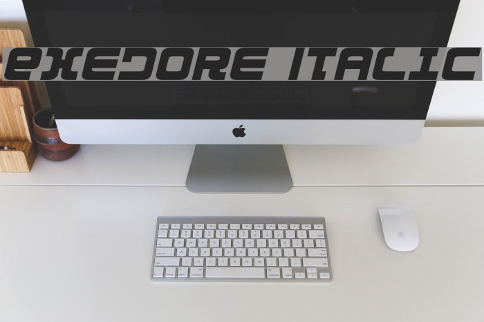 Exedore Italic Schriftart examples