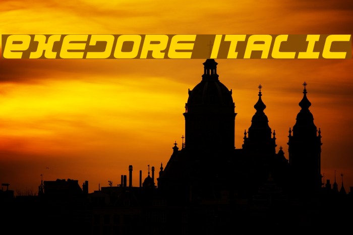 Exedore Italic Schriftart examples