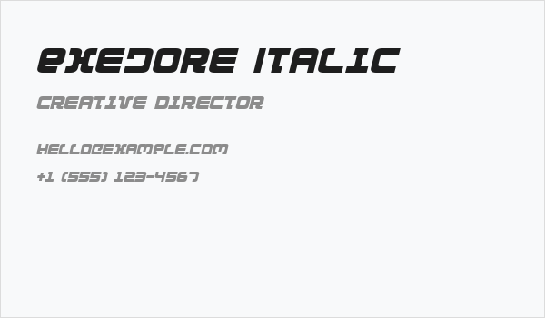 Exedore Italic Business Card