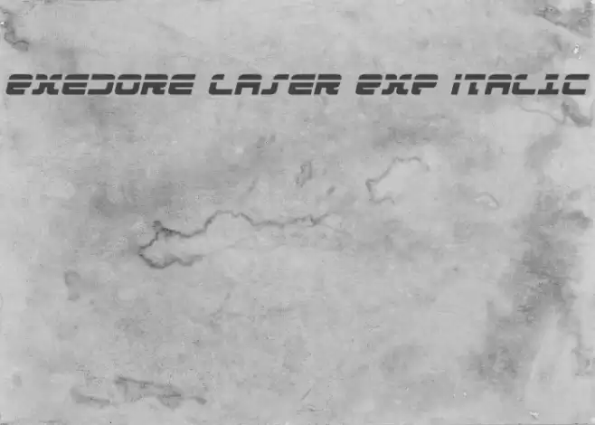 Exedore Laser Exp Italic Font examples