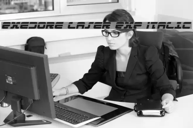 Exedore Laser Exp Italic Font examples