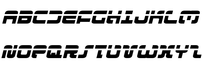 Exedore Laser Italic Font LOWERCASE