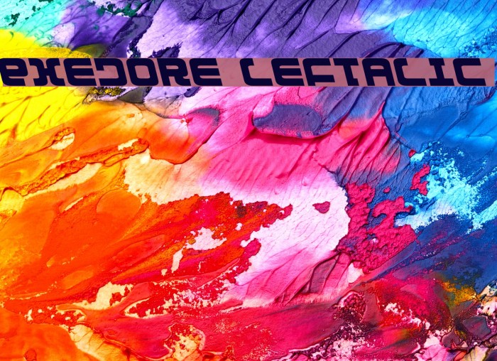 Exedore Leftalic Font examples