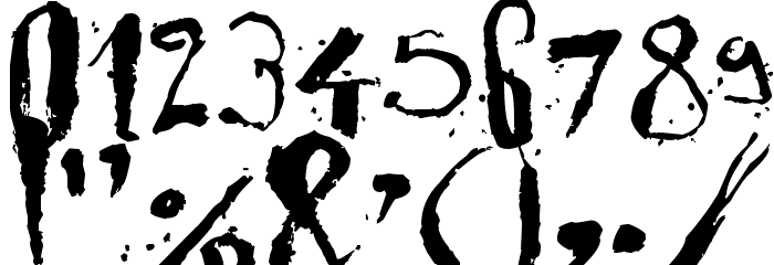 Exhausted Font OTHER CHARS