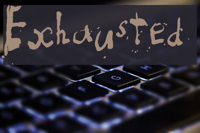 Exhausted Font examples