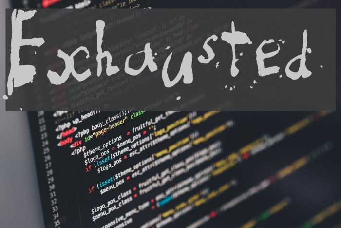 Exhausted Font examples