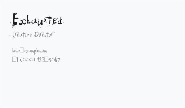 Exhausted Business Card