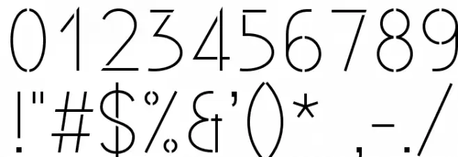 Existence Stencil Light Font OTHER CHARS