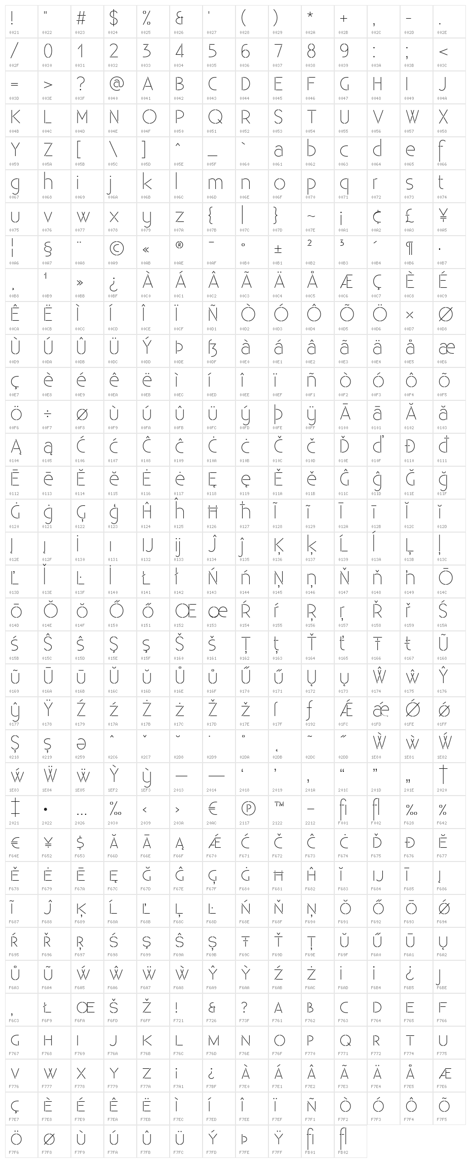 Existence Stencil Light Character Map