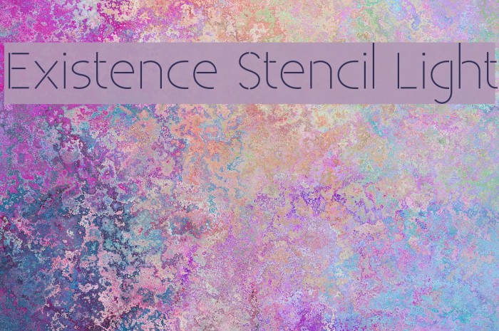 Existence Stencil Light Font examples