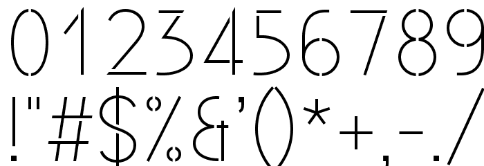 Existence-StencilLight Font OTHER CHARS