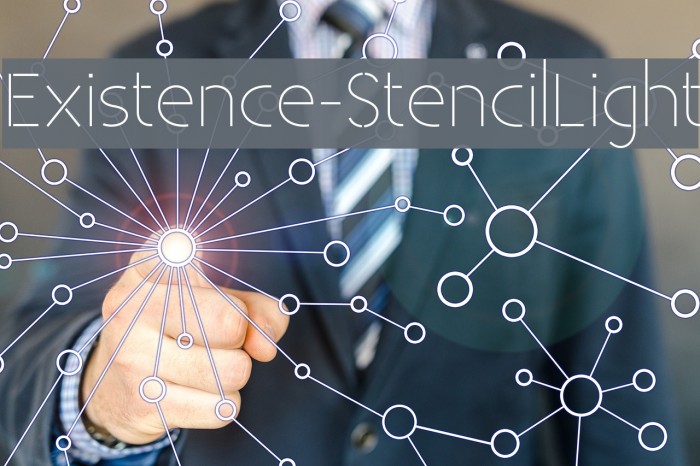 Existence-StencilLight Font examples