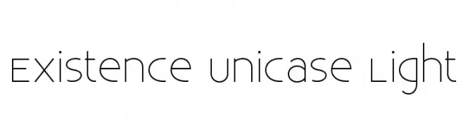 Existence Unicase Light  les polices de caractères gratuit tlcharger