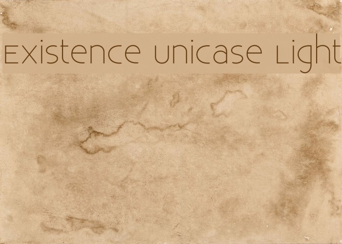 Existence Unicase Light Font examples