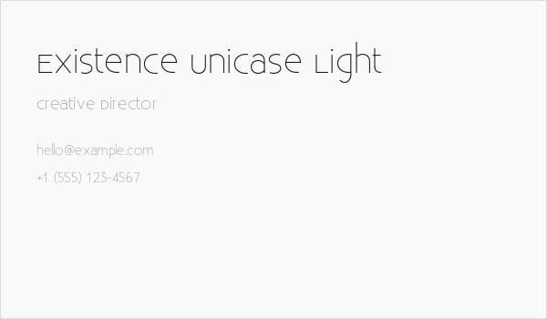 Existence Unicase Light Business Card