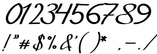 Exninja Caligraphy Font OTHER CHARS