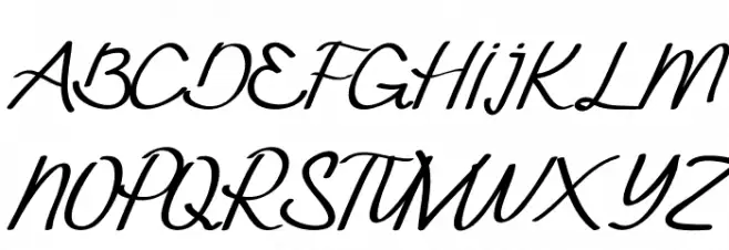 Exninja Caligraphy फ़ॉन्ट अपरकेस