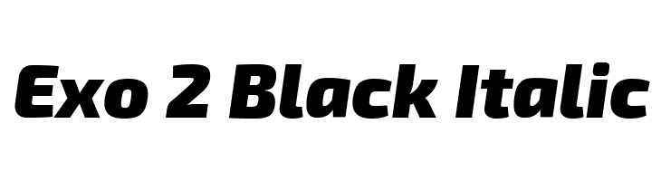 Exo 2 Black Italic Font
