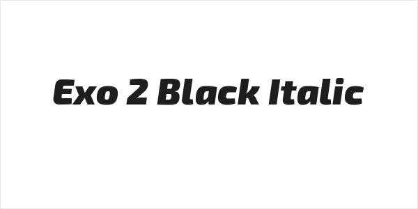 Exo 2 Black Italic Logo