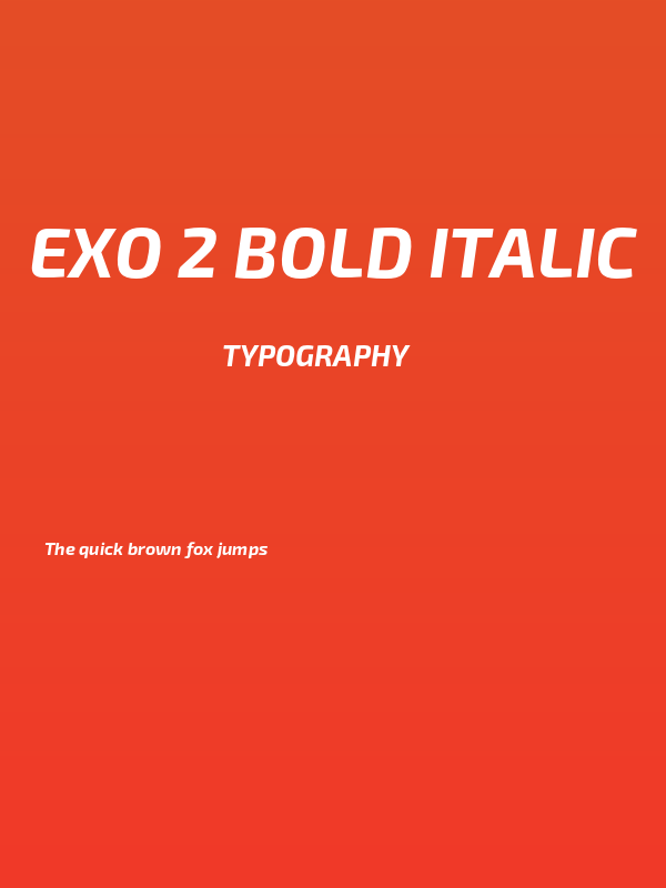 Exo 2 Bold Italic Poster
