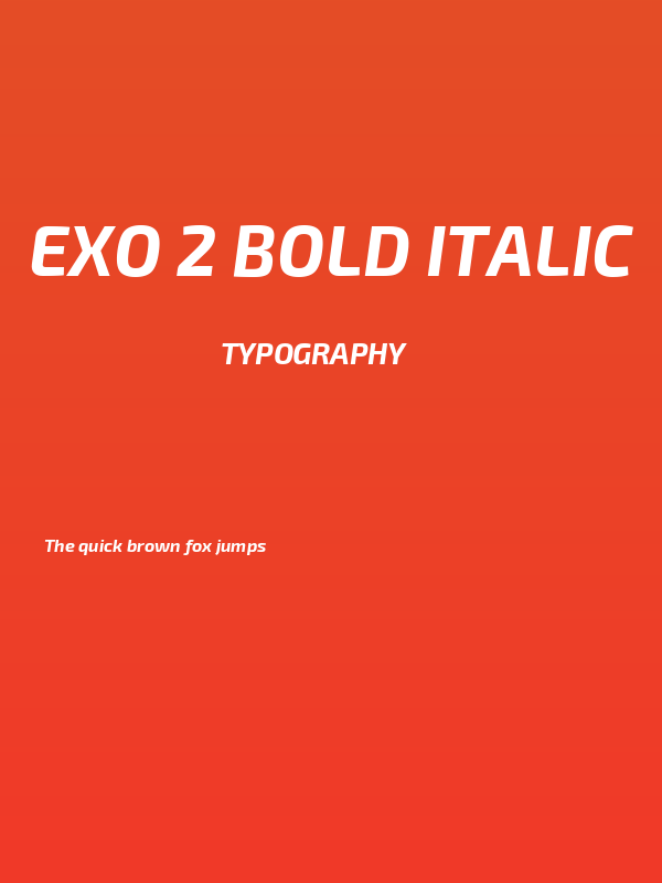 Exo 2 Bold Italic Poster