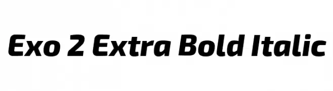 Exo 2 Extra Bold Italic  Free Fonts Download