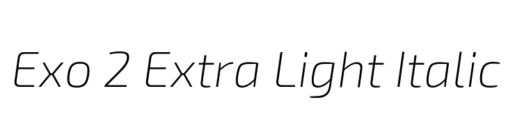 Exo 2 Extra Light Italic Font