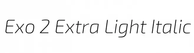 Exo 2 Extra Light Italic  नि: शुल्क फ़ॉन्ट्स डाउनलोड