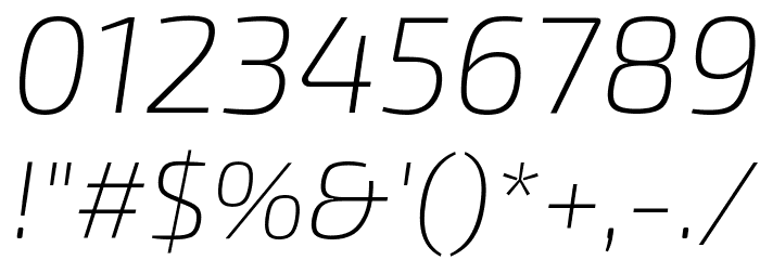 Exo 2 Extra Light Italic Font OTHER CHARS