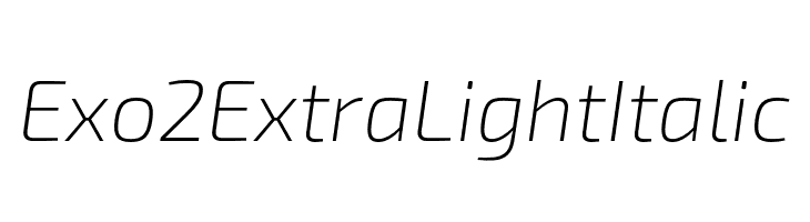 Exo 2 Extra Light Italic  لخطوط تنزيل