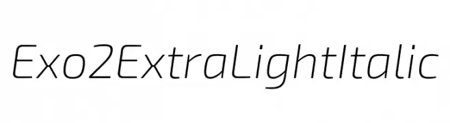Exo 2 Extra Light Italic  baixar fontes gratis