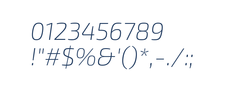 Exo 2 Extra Light Italic Other Characters