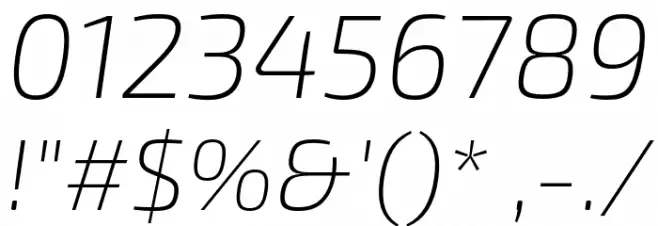 Exo 2 Extra Light Italic Font OTHER CHARS