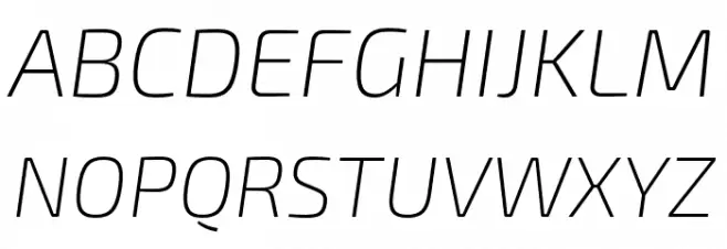 Exo 2 Extra Light Italic 字体 大写