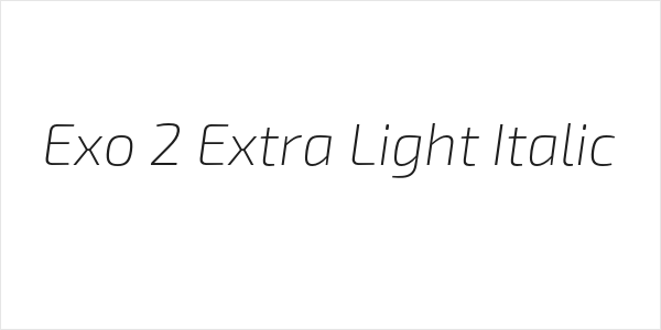 Exo 2 Extra Light Italic Logo