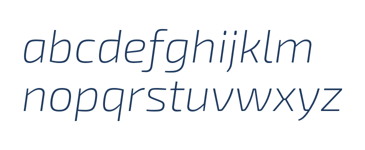 Exo 2 Extra Light Italic Lowercase