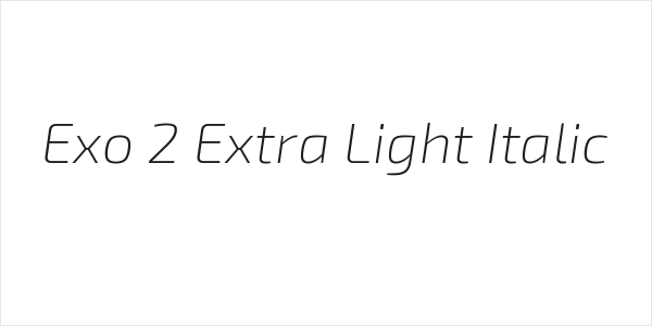 Exo 2 Extra Light Italic Logo