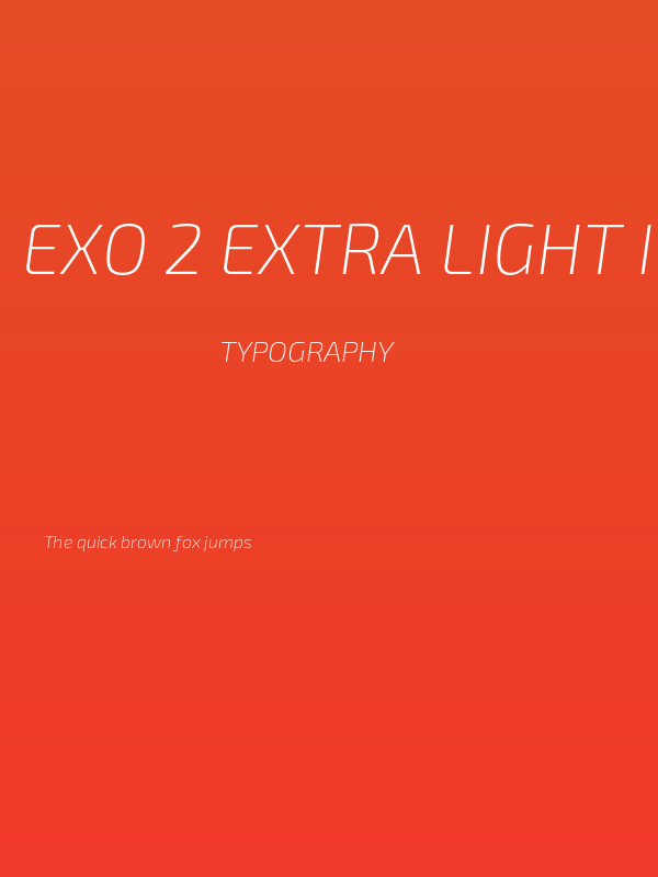 Exo 2 Extra Light Italic Poster