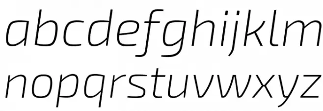 Exo 2 Extra Light Italic Caratteri MINUSCOLO