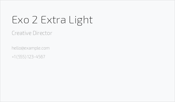 Exo 2 Extra Light Business Card