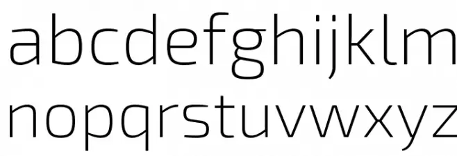 Exo 2 Extra Light फ़ॉन्ट लोअरकेस