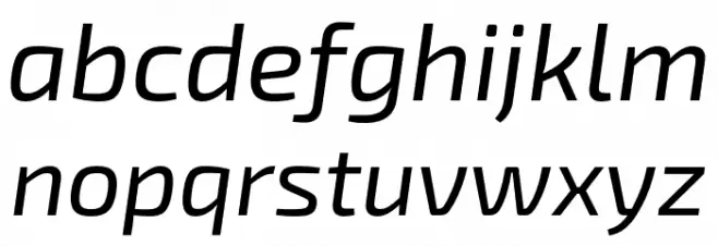 Exo 2 Italic फ़ॉन्ट लोअरकेस