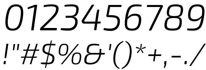 Exo 2 Light Italic Font OTHER CHARS