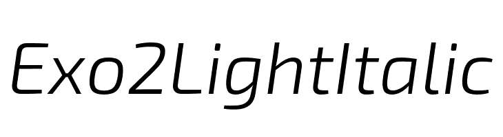 Exo 2 Light Italic  नि: शुल्क फ़ॉन्ट्स डाउनलोड
