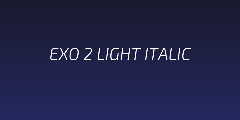 Exo 2 Light Italic Social Header