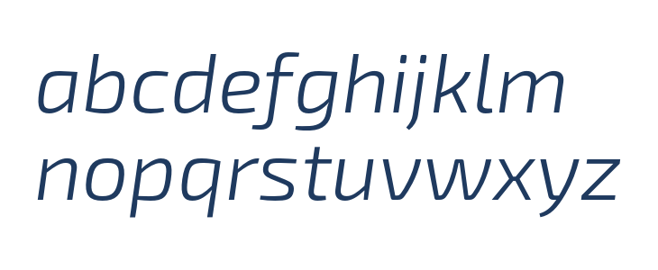 Exo 2 Light Italic Lowercase