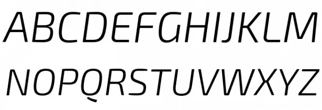 Exo 2 Light Italic Schriftart Groß