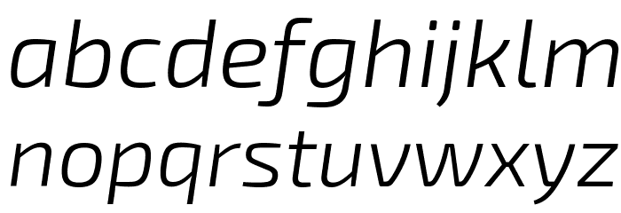 Exo 2 Light Italic Font LOWERCASE